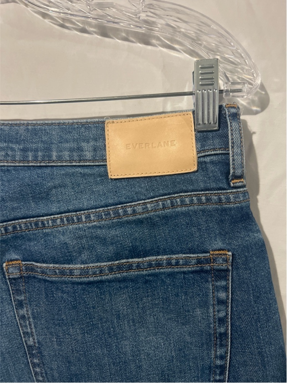Everlane The Cheeky Jeans Women’s 31 Blue Cotton High Rise Straight Raw Hem - Picture 9 of 11